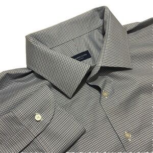Proper Cloth Mens 19.5/35.5 Stretch Supima Blue Multi Check Plaid Non Iron Shirt